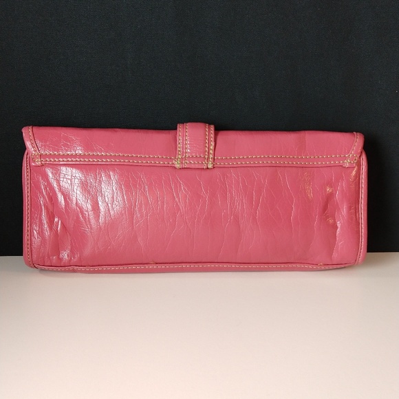 Faux leather Clutch, coral/dark salmon color - Picture 5 of 7
